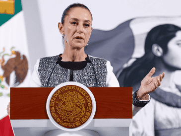 Claudia Sheinbaum, en "La Mañanera del Pueblo" de este jueves en Palacio Nacional. SUN / D. S. Sánchez