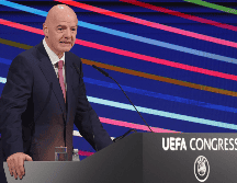 Gianni Infantino, presidente de la FIFA, en el congreso anual de la UEFA en Belgrado, Serbia. EFE / A. Cukic