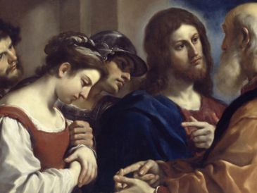 El perdón de Dios no significa el permiso para que el pecador siga pecando, sino una ocasión para convertirnos. WIKIPEDIA/«Cristo con la mujer sorprendida en adulterio», de Guercino