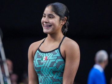Lía Cueva finalizó como la quinta mejor de la prueba trampolín 3m individual. X/ @conadeoficial.
