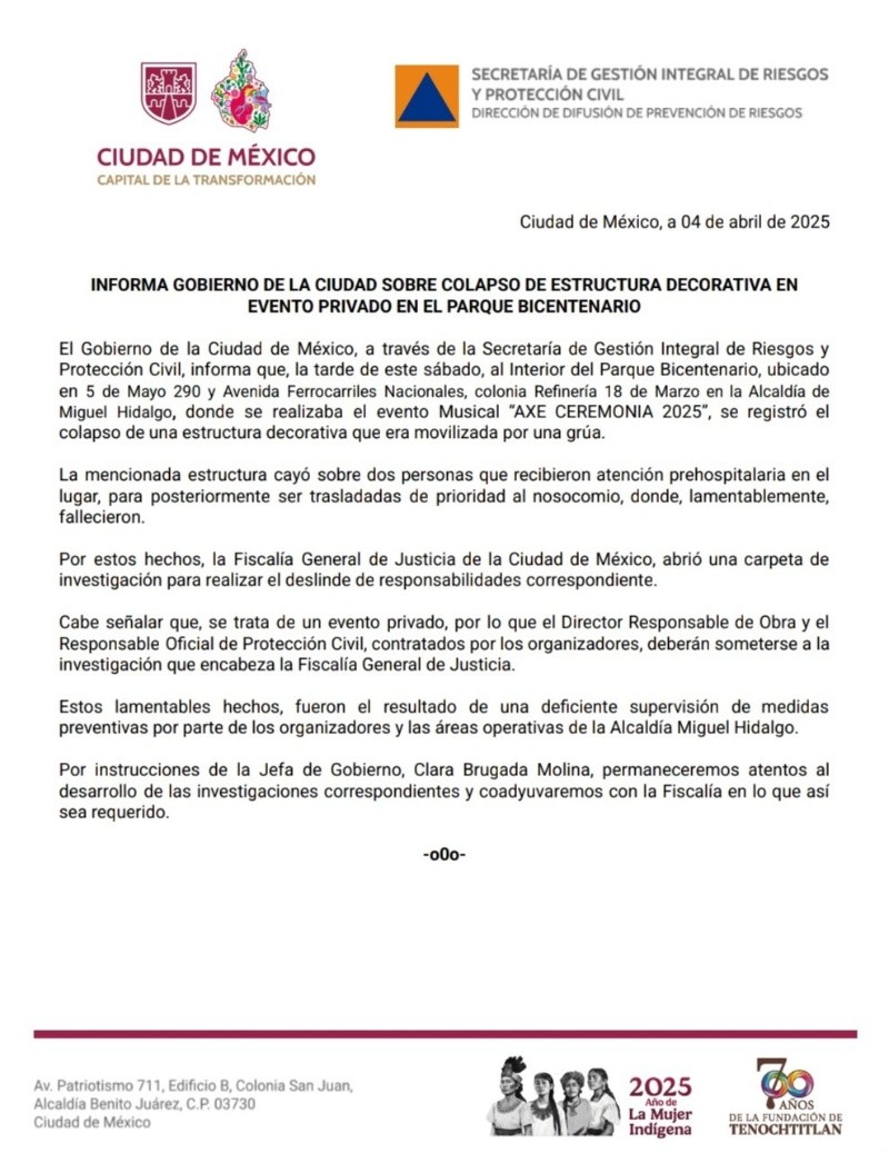 Secretaría de Gestión Integral de Riesgos y Protección Civil. 