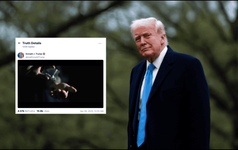Fue a través de la cuenta en Truth Social, que Trump compartió dos videos creados por las autoridades mexicanas. EFE / CANVA / TRUTH / @realDonaldTrump