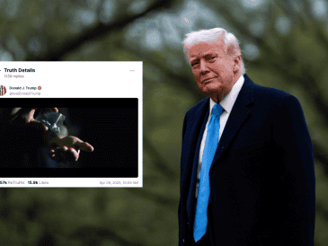 Fue a través de la cuenta en Truth Social, que Trump compartió dos videos creados por las autoridades mexicanas. EFE / CANVA / TRUTH / @realDonaldTrump