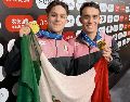 Osmar Olvera y Juan Manuel Celaya se confirmaron como una de las mejores duplas del mundo en la prueba sincronizada del trampolín de tres metros, al entregarle a la delegación mexicana su primer oro en Guadalajara. EL INFORMADOR/ C. Martínez