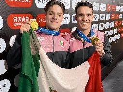 Osmar Olvera y Juan Manuel Celaya se confirmaron como una de las mejores duplas del mundo en la prueba sincronizada del trampolín de tres metros, al entregarle a la delegación mexicana su primer oro en Guadalajara. EL INFORMADOR/ A. García