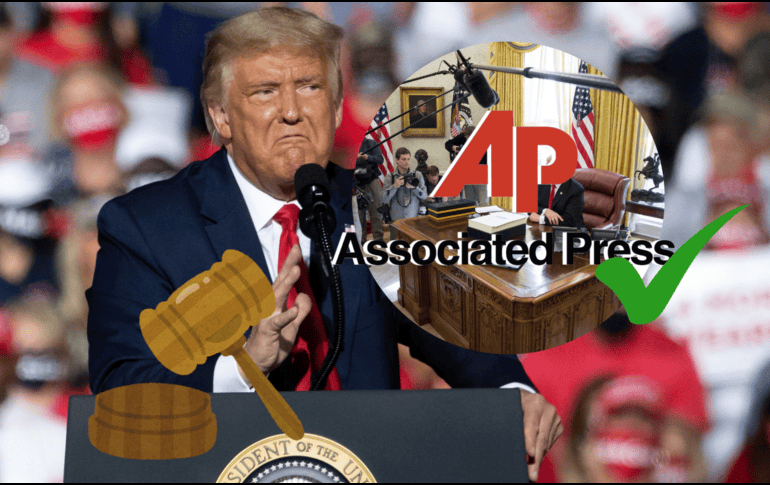 La Justicia de Estados Unidos pide a Trump levantar su bloqueo a la agencia AP. ARCHIVO/AFP/Saul Loeb/EFE/M. Reynolds/CANVA.