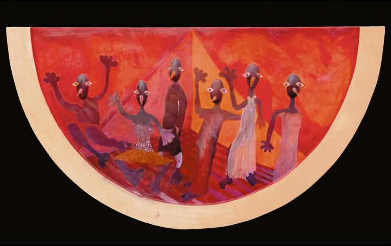 Vista de la sandía intervenida por Miguel Méndez. CORTESÍA