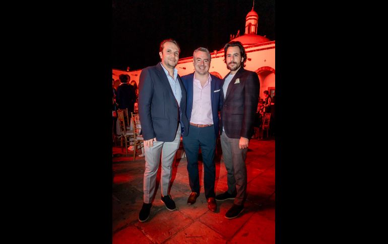 Federico González Urrea, Checo Barrera y Ernesto Urrea. GENTE BIEN JALISCO / A. Rodríguez