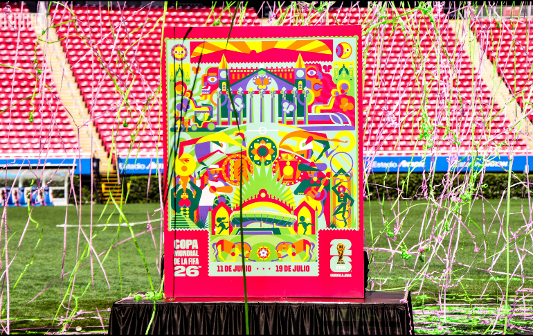 Guadalajara reveló el póster oficial para el Mundial FIFA 2026 que será organizado, por primera vez, entre tres países. EL INFORMADOR / A. Navarro