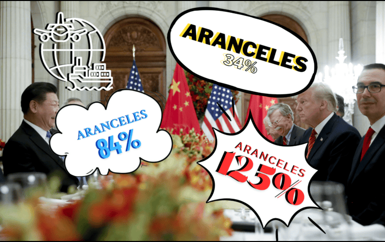 Trump responde con aranceles del 125% después de que China eleva los suyos contra Estados Unidos. ARCHIVO/AP Photo/P. Martinez Monsivais/CANVA.