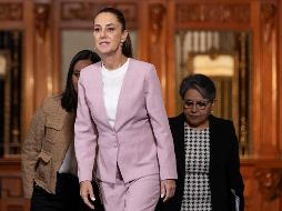 En el Salón Tesorería, la titular del Ejecutivo federal aprovechó para mostrar el spot del Ejecutivo que invita a la elección. SUN/H. SALVADOR