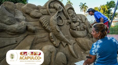 Los artistas trabajarán en sus esculturas hasta el viernes 11 de abril, pero sus imágenes permanecerán en exhibición durante mes y medio. EFE / D. Guzmán