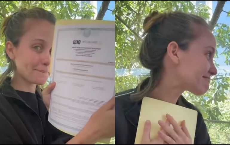 Al ver su certificado, Dupeyrón se emocionó hasta las lágrimas y el momento quedó capturado en un video. INSTAGRAM/natdupeyron