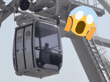 Decenas de usuarios quedaron varados dentro de las cabinas de la rueda de la fortuna durante varios minutos. SUN / J. MEDELLÍN