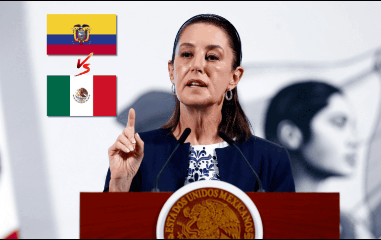 Sheinbaum recordó que la ruptura de relaciones diplomáticas con Ecuador ocurrió con motivo del violento asalto a la embajada de México en Quito, el 5 de abril de 2024. EFE / M. Guzmán