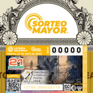 Resultados del Sorteo Mayor 3970 de la Lotería Nacional del 22 de abril de 2025