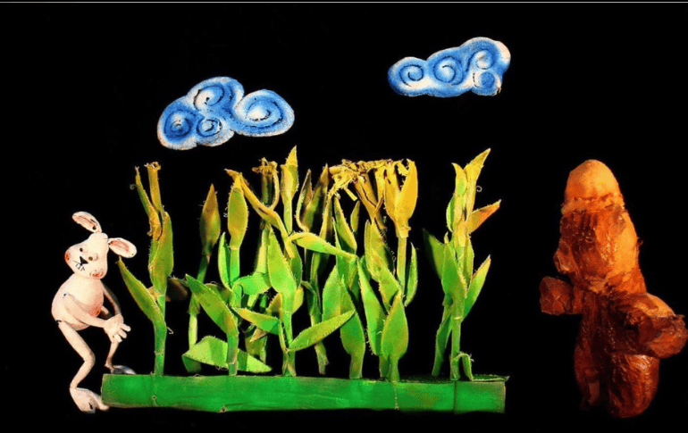 El conejo y el coyote, una obra basada en una narración tradicional zapoteca que explica, con ingenio y humor, por qué los coyotes aúllan a la luna. CORTESÍA.