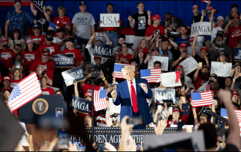 Trump eligió como escenario el condado de Macomb, área en la que el motor da de comer a miles de familias y en la que tienen presencia las tres grandes automotrices estadounidenses. EFE / D. CHERY