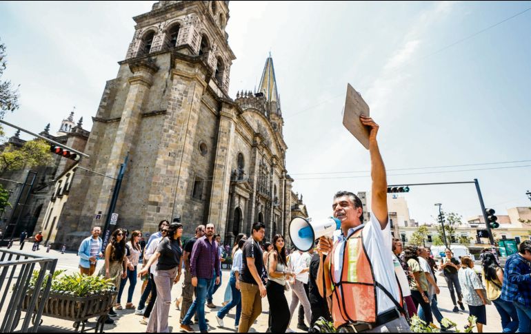 Miles de personas participaron en el macrosimulacro en la metrópoli, reduciendo el tiempo de respuesta para ponerse en un lugar seguro. EL INFORMADOR/ A. Navarro