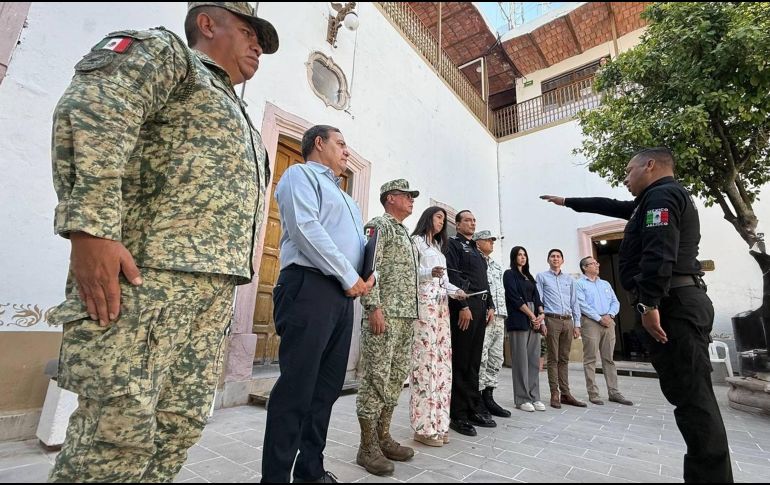 Como parte de los acuerdos alcanzados tras la reunión de ayer martes, también se determinó el reforzar nuevamente la seguridad del municipio. ESPECIAL / GOBIERNO DE JALISCO