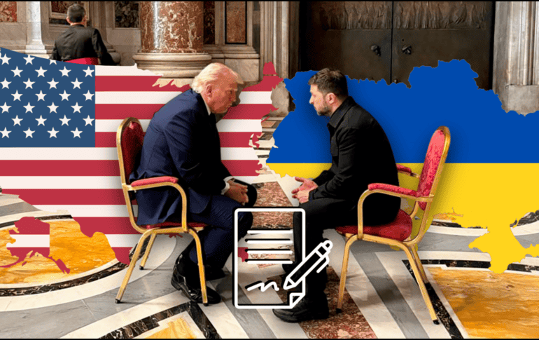 Ucrania y Estados Unidos firman un acuerdo económico histórico. AP/Oficina de prensa de la presidencia ucraniana/CANVA.