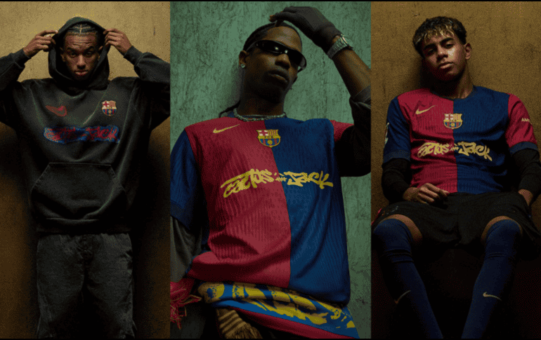 Un nuevo diseño para la camisa del Barca, Travis Scott llega a darle su toque. ESPECIAL / X / @FCBarcelona_es