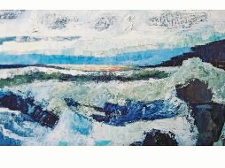 “Marejada”, recuerda a la grandeza y el misterio del mar. Un acrílico sobre lienzo de 60 x 120 cm. CORTESÍA