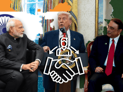 Trump se presta para mediar entre la India y Pakistán ante el aumento de tensión. EFE/F. Chung/REUTERS/P. Singh/AFP/S. Handout/CANVA.