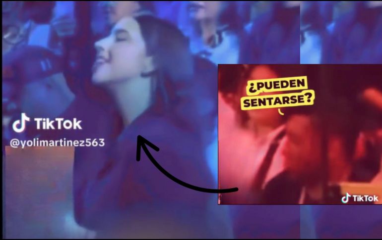 Aunque para algunos la efusividad de Ángela podría haber sido una muestra de apoyo incondicional a su pareja, para otros fue una falta de respeto hacia los asistentes. TIKTOK/@yolimartinez563