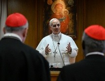 El papa León XIV mantiene este sábado un encuentro con los cardenales que dos días antes le eligieron como el 267 pontífice de la Iglesia católica. EFE / Simone Risoluti / Dicasterio para la Comunicación del Vaticano