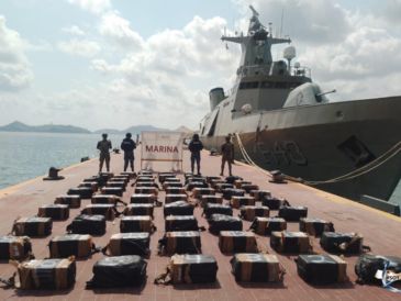 En el aseguramiento del narcótico también participaron elementos de FGR, Guardia Nacional (GN) y Secretaría de Seguridad y Protección Ciudadana (SSPC). ESPECIAL/Secretaría de Marina