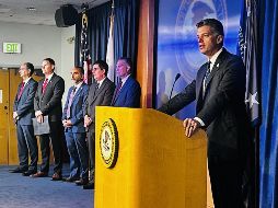 El fiscal federal Adam Gordon en la presentación de los cargos. X/SDCANews