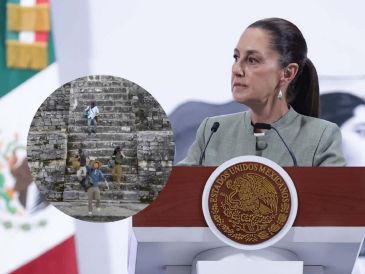 Según Sheinbaum, hubo permisos de grabación por parte del INAH al youtuber. SUN / F. ROJAS / ESPECIAL