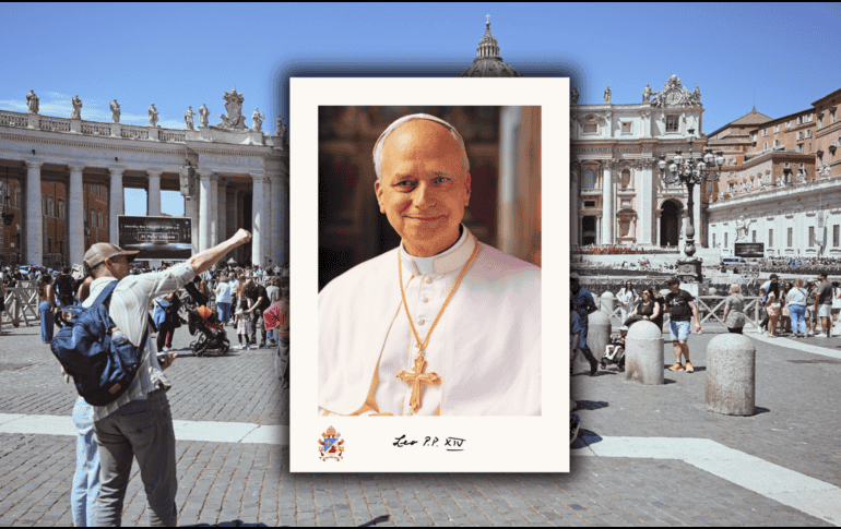 La cruz del Papa León XIV fue un obsequio de la Curia General Agustiana cuando Prevost fue nombrado cardenal. EFE / Derek / Vaticano