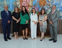 Alberto Hernández, Lupita Jiménez, Miriam Yanet Romero, Yadira Robles, Belén Mejía y Sergio Rivera en la celebración del Día del Maestro en UNIVA. GENTE BIEN JALISCO/ C. Jimeno