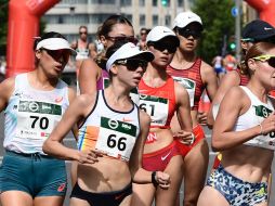 La mexicana Alegna González (66) fue la vencedora del IV Gran Premio Internacional Madrid Marcha. EFE / Víctor Lerena