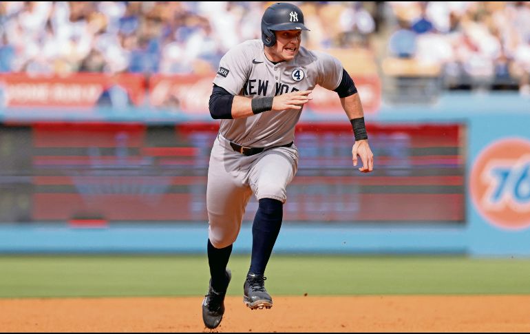 Ben Rice encaminó a la ofensiva de Nueva York frente a los campeones Dodgers. AFP