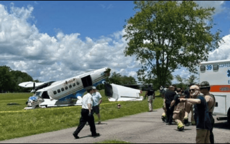 Una aeronave con varias personas a bordo se estrelló este domingo en el condado de Coffee (Tennessee, EU). ESPECIAL