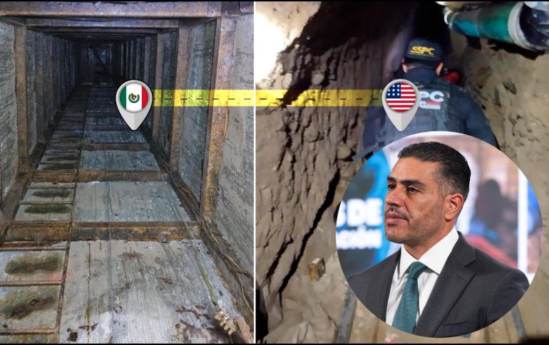 García Harfuch confirmó el hallazco de un tunel que conectaba Tijuana con San Diego. ESPECIAL / X: @OHarfuch