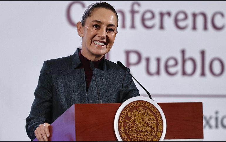 La Presidenta Claudia Sheinbaum Pardo durante su conferencia matutina de este jueves, en la que habló de su participación en la Cumbre G7. SUN/B. Fregoso