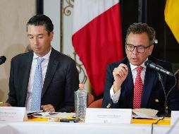 El Procurador de Protección al Medio Ambiente de Jalisco, Iker Frangie y el gobernador de Jalisco, Pablo Lemus Navarro. EL INFORMADOR/ H. Figueroa.