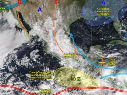 México continuará enfrentando un temporal de lluvias intensas derivado de diversos fenómenos meteorológicos. CONAGUA.