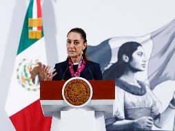 La mandataria mexicana reafirmó también la postura de México ante el conflicto en Oriente Medio y señaló que seguirá reconociendo a dos estados: el Palestino y el de Israel. EFE/S. Gutiérrez