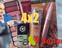 Estas son las marcas de maquillaje que participan en el 4x2 de Julio Regalado. ESPECIAL / FB / SORIANA