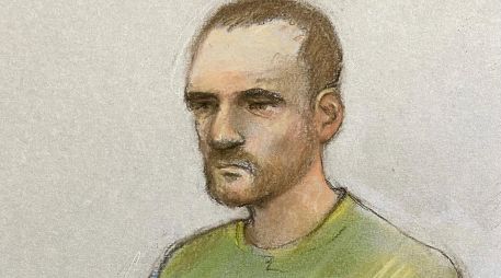 Bosquejo de Marcus Arduini Monzo en el tribunal en Londres. Monzo fue declarado culpable de un asesinato con espada el 25 de junio del 2025. AP / Elizabeth Cook