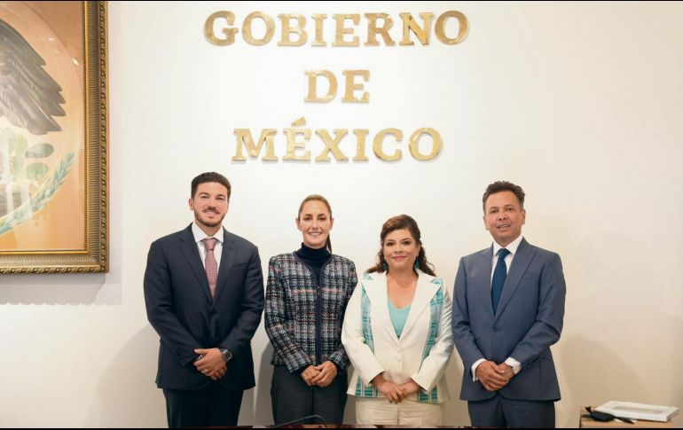 Samuel García, Claudia Sheinbaum, Clara Brugada y Pablo Lemus se reunieron en la Ciudad de México para analizar la organización del Mundial. EL UNIVERSAL