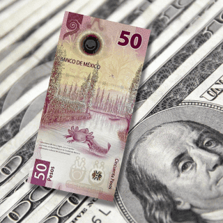 Peso mexicano AZOTA al dólar en el cierre semanal