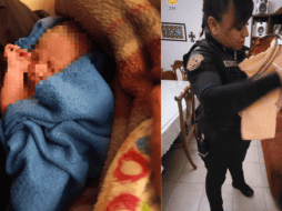 La bebé tenía pocas horas de nacida y fue trasladada a un hospital para que recibiera atención médica especializada. ESPECIAL/Secretaría de Seguridad Ciudadana de la Ciudad de México