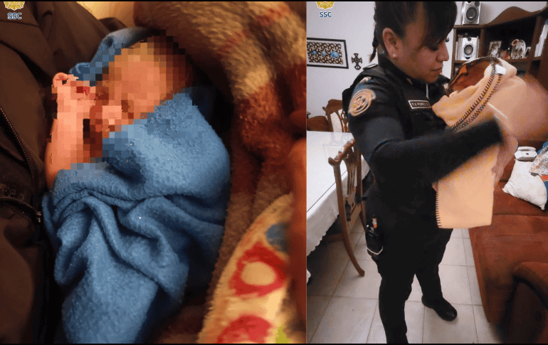 La bebé tenía pocas horas de nacida y fue trasladada a un hospital para que recibiera atención médica especializada. ESPECIAL/Secretaría de Seguridad Ciudadana de la Ciudad de México