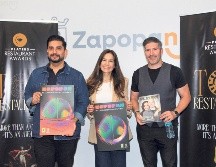 Edgar Fidel Ramírez, Bibiana Tenorio y Alejandro Martínez durante la presentación de los Players Restaurant Awards. GENTE BIEN JALISCO / E. Escamilla